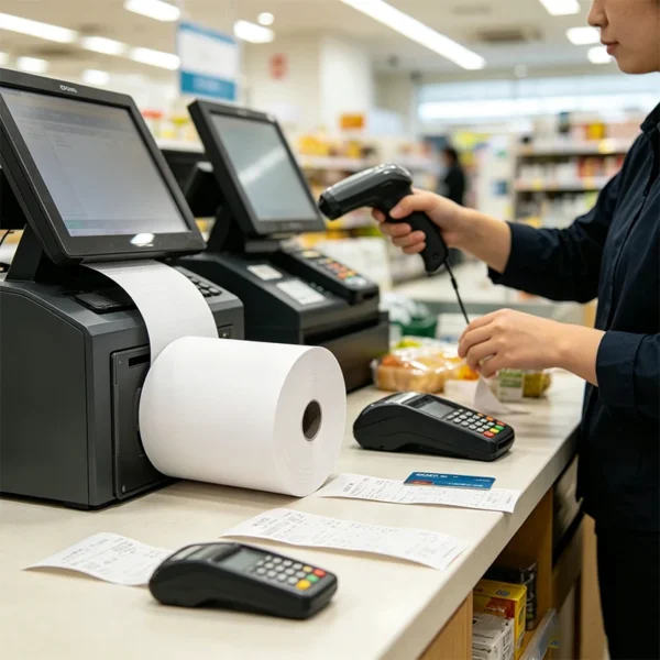 Cash Register Paper one EcoPackin Cash Register Paper - application scenario 1
